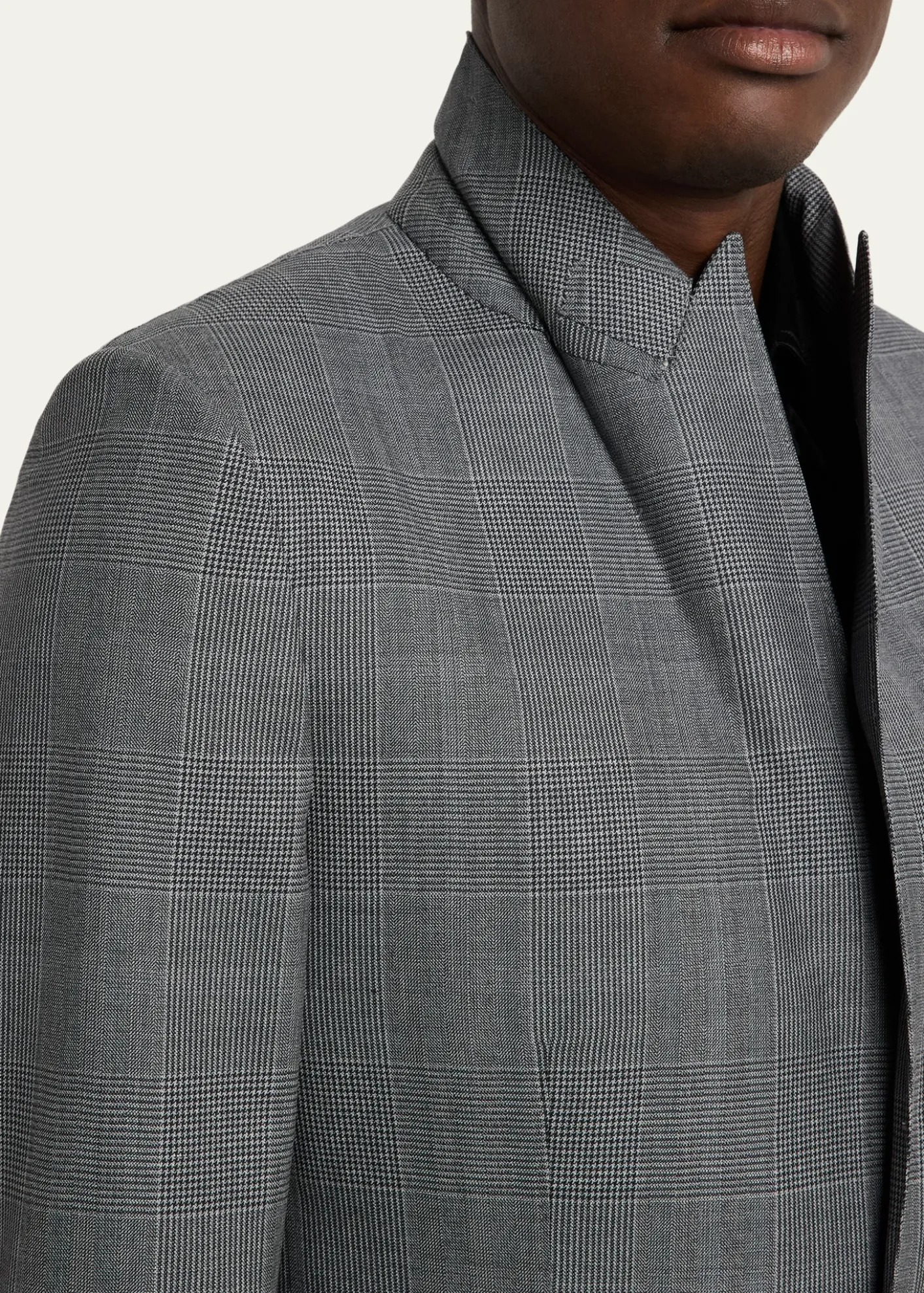 TOM FORDMen's Herringbone Wool Prince of Wales Peak-Lapel Suit