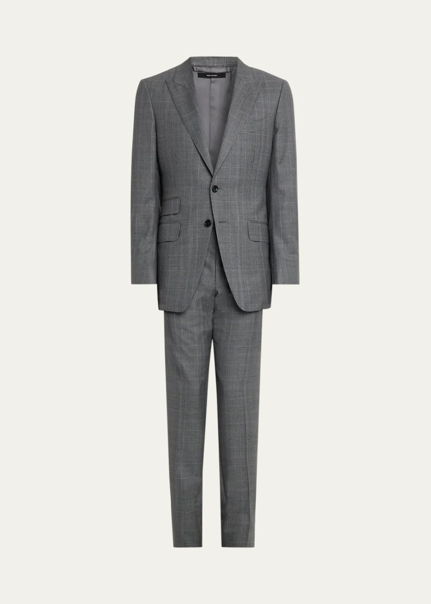 TOM FORDMen's Herringbone Wool Prince of Wales Peak-Lapel Suit