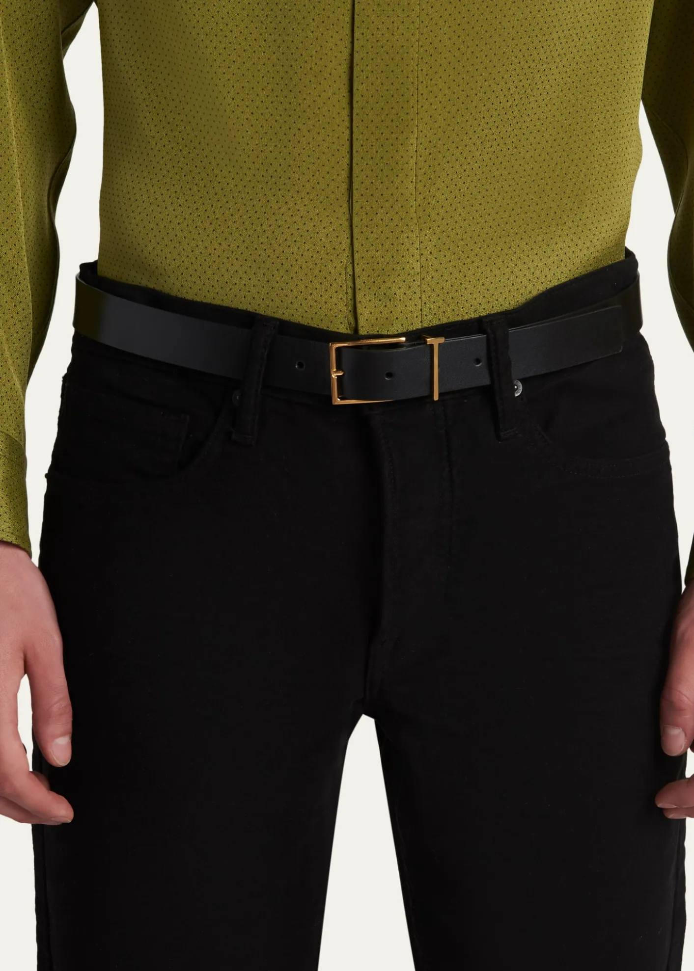 TOM FORDMen's Leather T Loop Belt