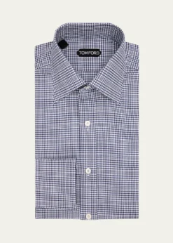TOM FORDMen's Mutli-Check Cotton Dress Shirt