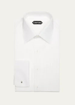 TOM FORDMen's Plisse Formal Dress Shirt