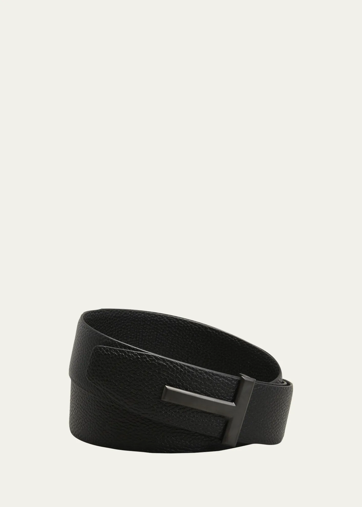 TOM FORDMen's Reversible T-Buckle Leather Belt, 40mm