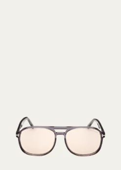 TOM FORDMen's Rosco Photochromic Acetate Aviator Sunglasses