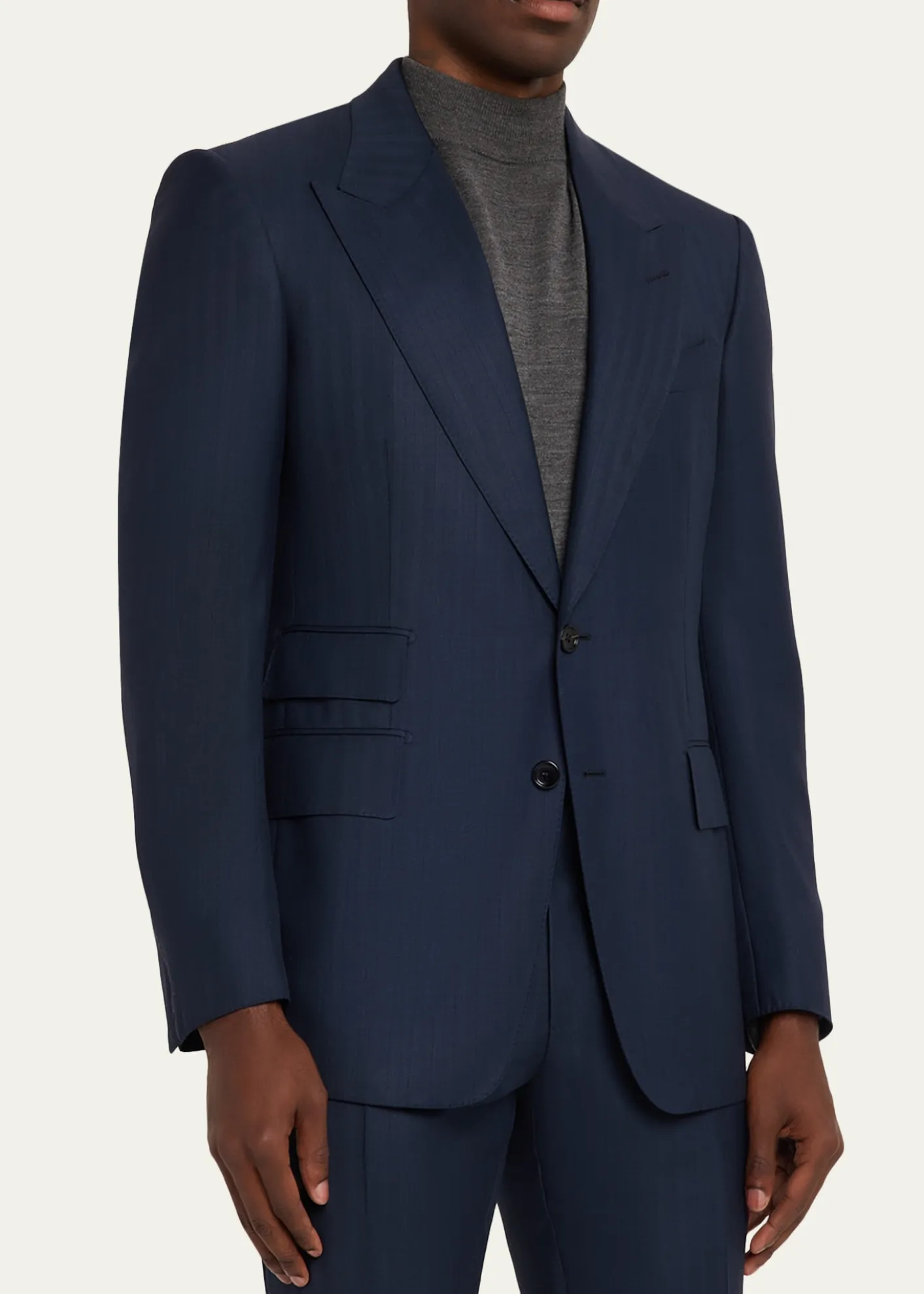TOM FORDMen's Shelton Herringbone Stripe Suit