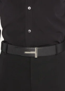 TOM FORDMen's Signature T Reversible Leather Belt