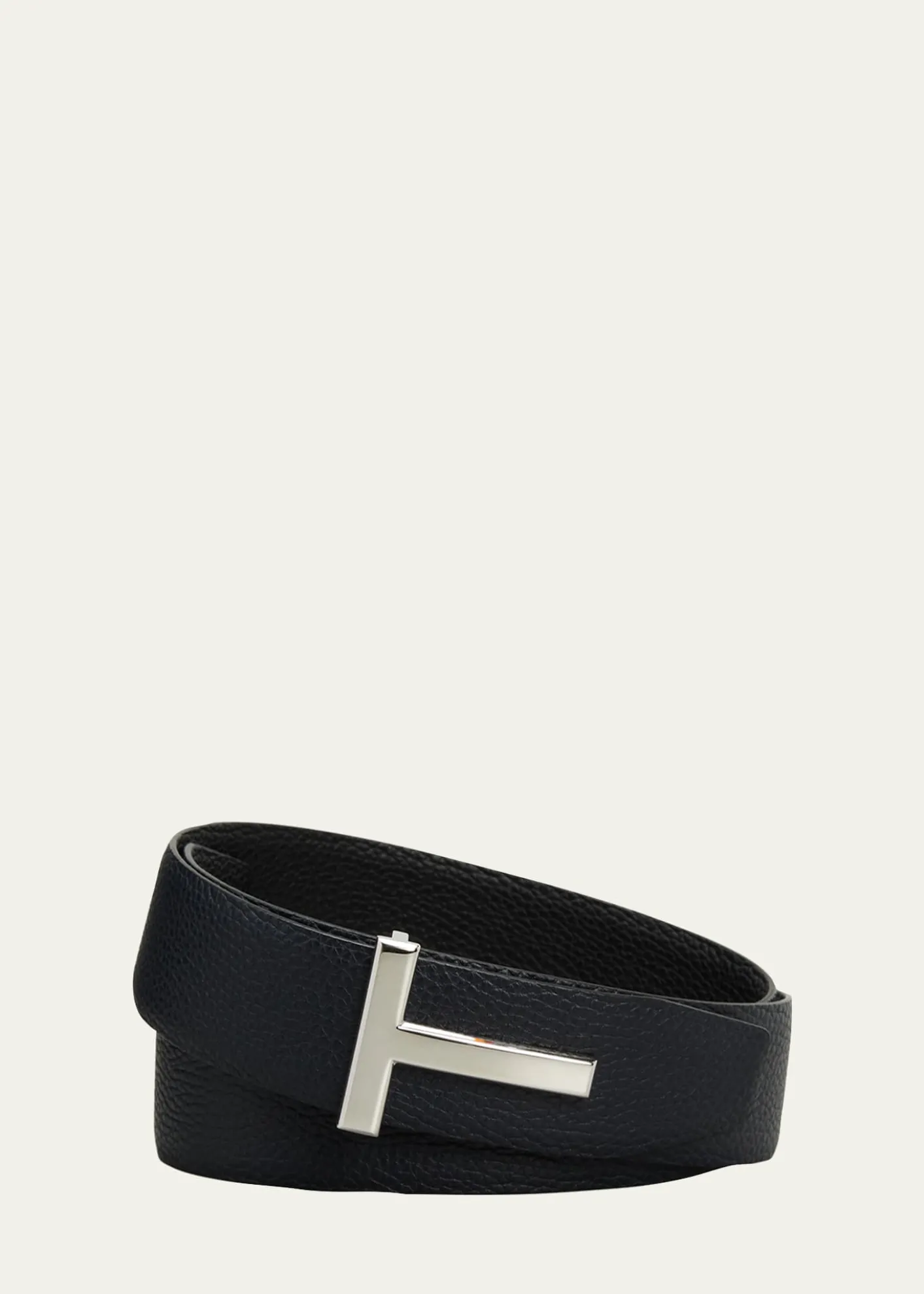 TOM FORDMen's Signature T Reversible Leather Belt