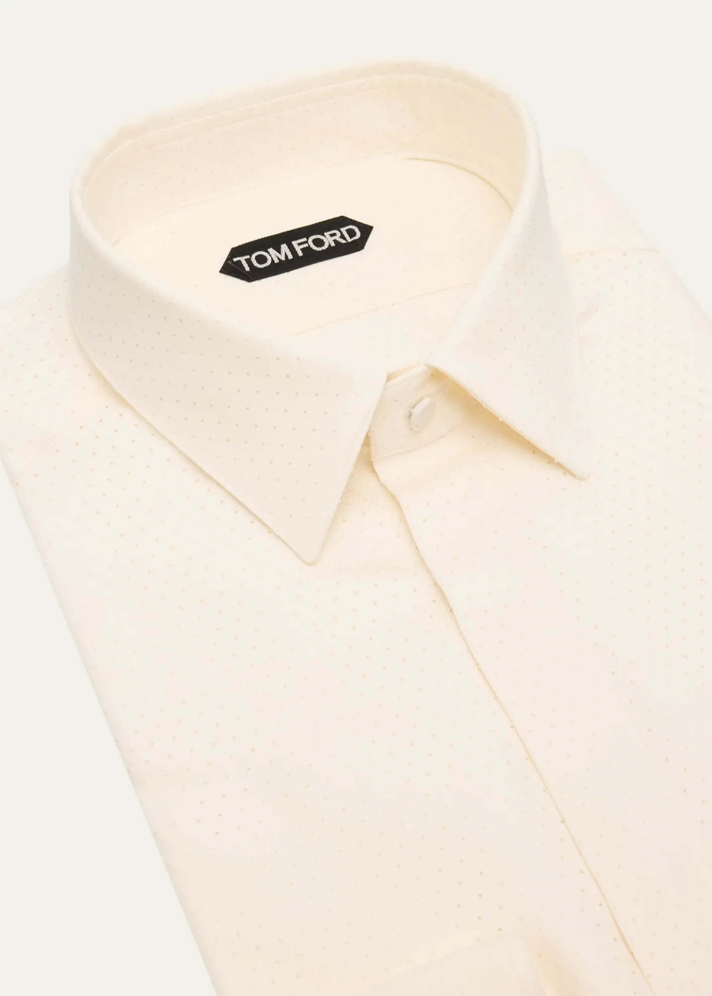 TOM FORDMen's Tonal Polka Dot Lyocell Dress Shirt