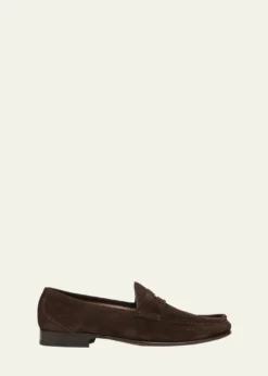 TOM FORDMen's York Suede Penny Loafers