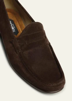 TOM FORDMen's York Suede Penny Loafers