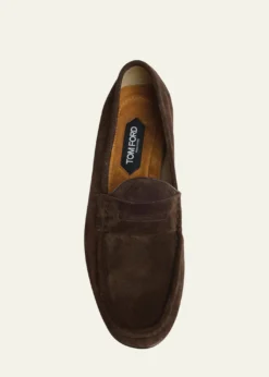 TOM FORDMen's York Suede Penny Loafers