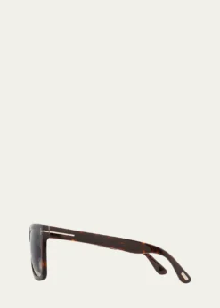 TOM FORDMorgan Thick Square Acetate Sunglasses, Tortoiseshell