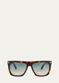 TOM FORDMorgan Thick Square Acetate Sunglasses, Tortoiseshell