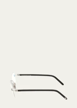 TOM FORDRimless Mixed-Media Rectangle Sunglasses