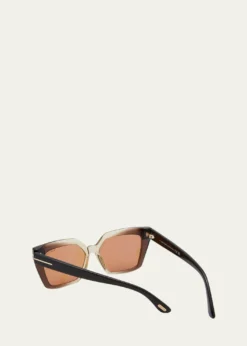 TOM FORDWinona Acetate T-Logo Cat-Eye Sunglasses