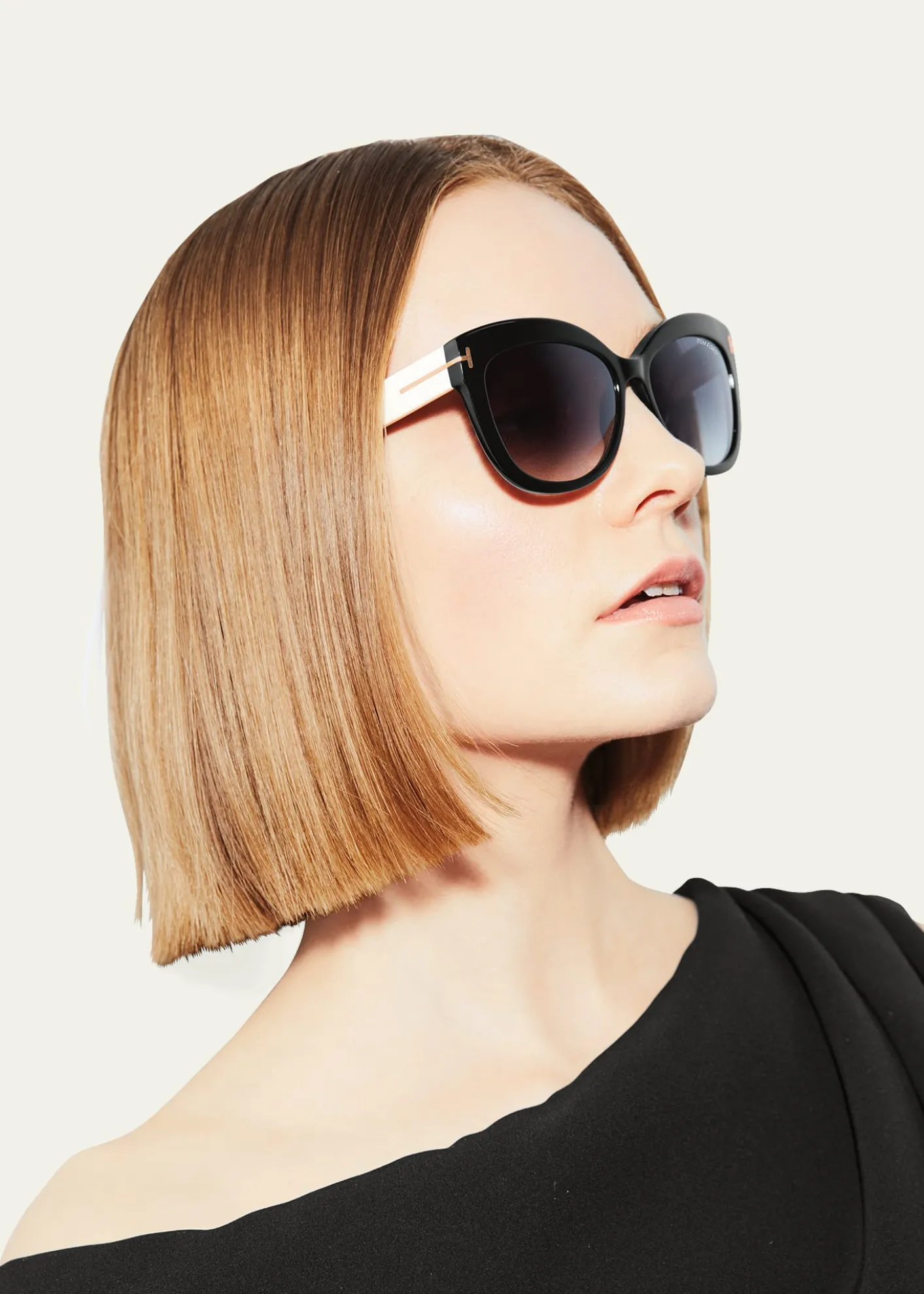 TOM FORDAlistair Two-Tone Squared Cat-Eye Sunglasses