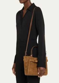 TOM FORDAudrey Small Belted Tote Bag in Suede