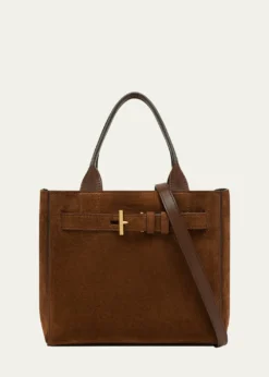 TOM FORDAudrey Small Belted Tote Bag in Suede