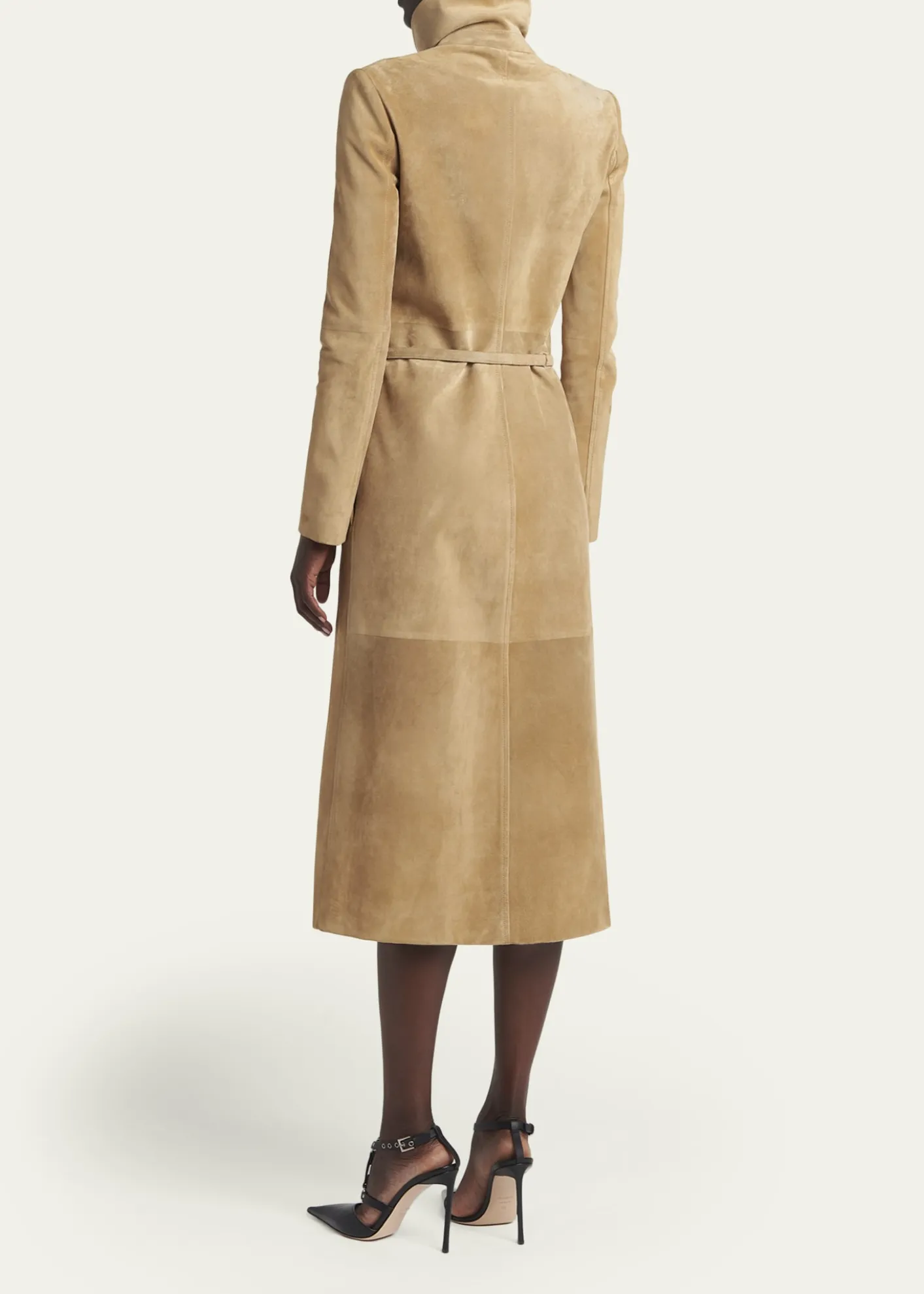 TOM FORDBelted Suede Long Trench Coat