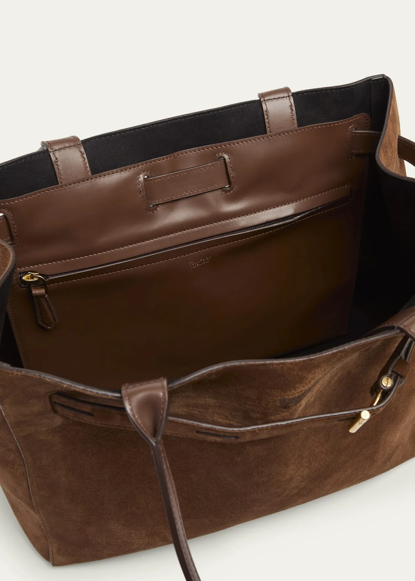 TOM FORDBelted T-Buckle Suede Tote Bag