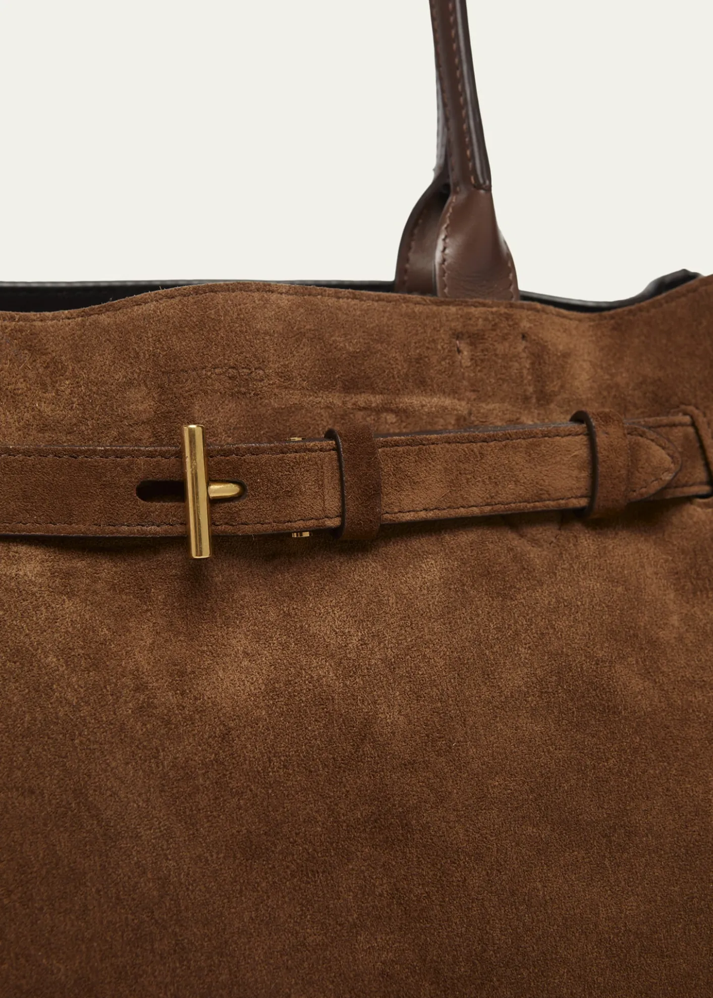 TOM FORDBelted T-Buckle Suede Tote Bag