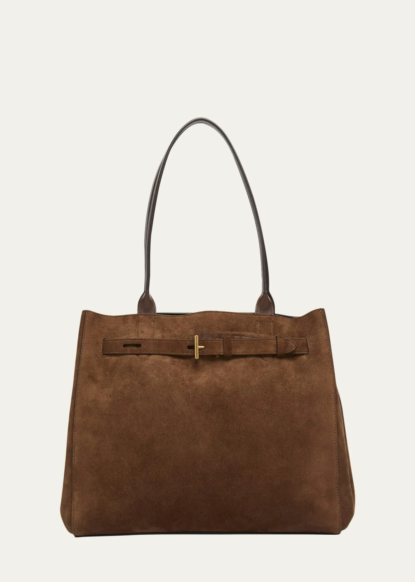 TOM FORDBelted T-Buckle Suede Tote Bag