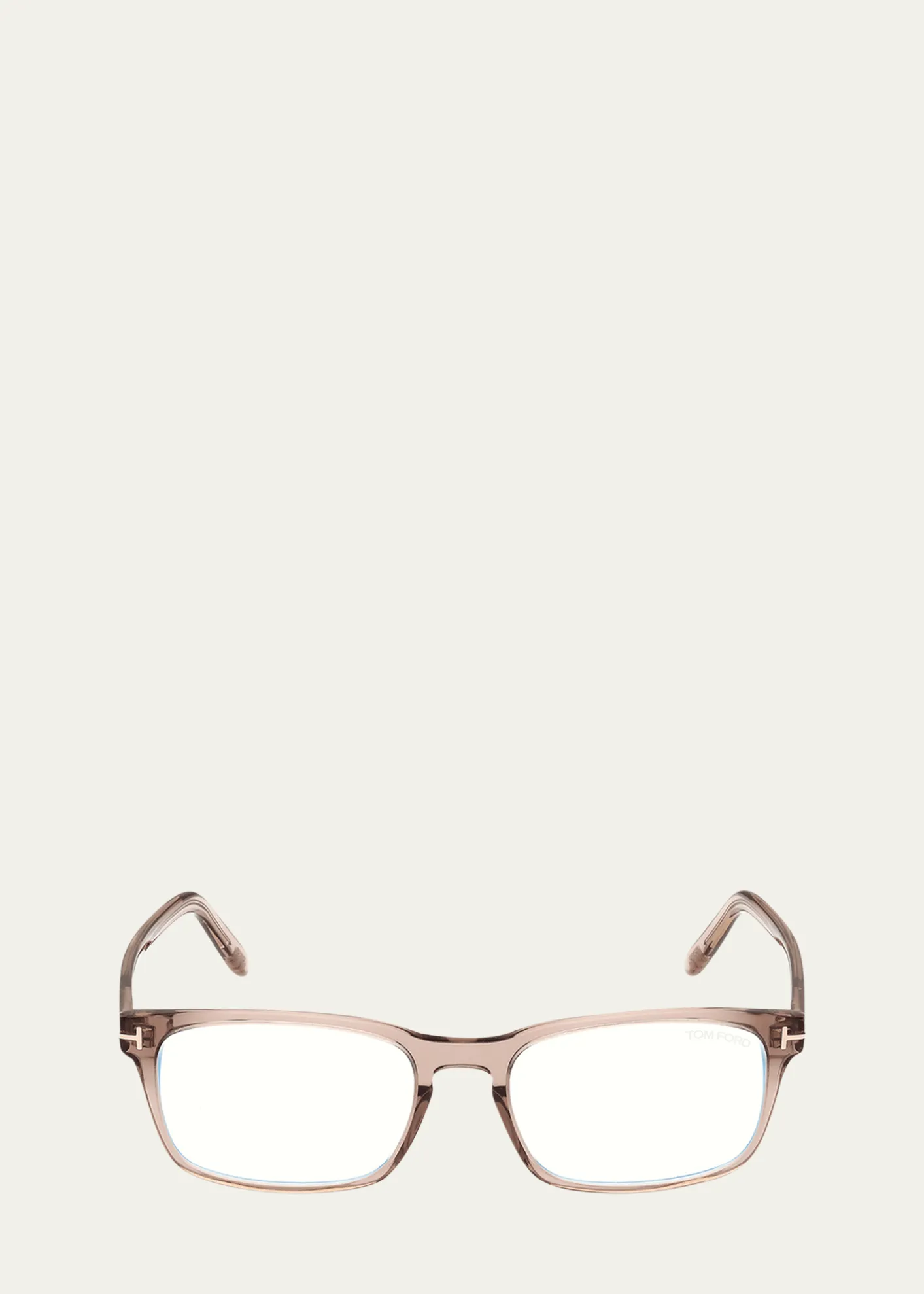 TOM FORDBlue Blocking Keyhole Acetate Rectangle Glasses