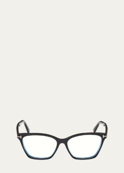 TOM FORDBlue Blocking Sleek Acetate Cat-Eye Glasses