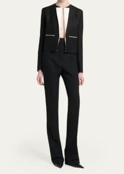 TOM FORDContrast Silk-Lapel Open Jacket
