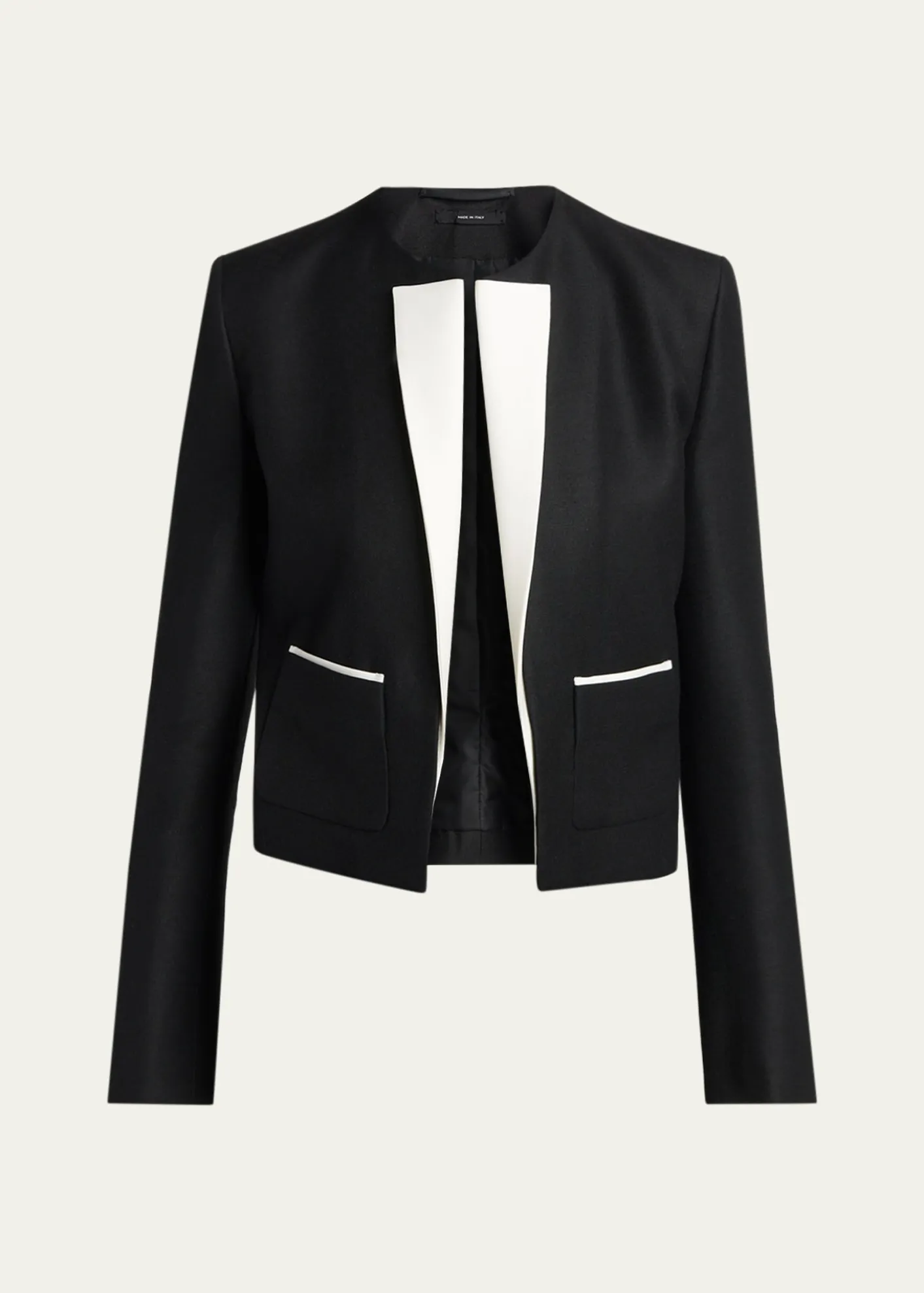 TOM FORDContrast Silk-Lapel Open Jacket