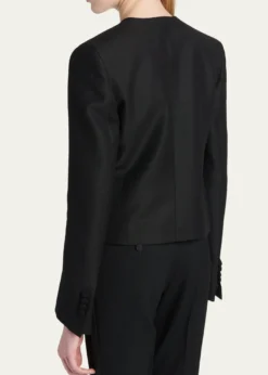TOM FORDContrast Silk-Lapel Open Jacket