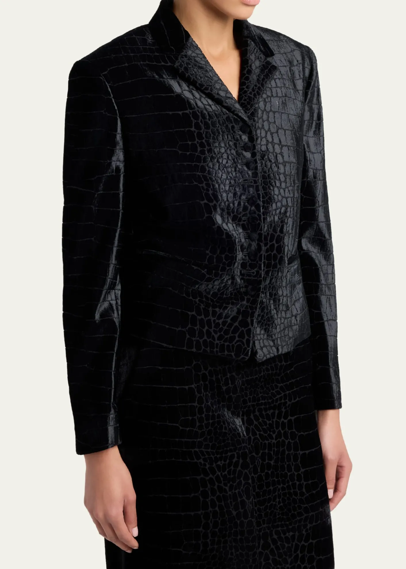 TOM FORDCroc-Embossed Velvet Single-Breasted Jacket