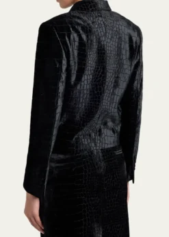TOM FORDCroc-Embossed Velvet Single-Breasted Jacket