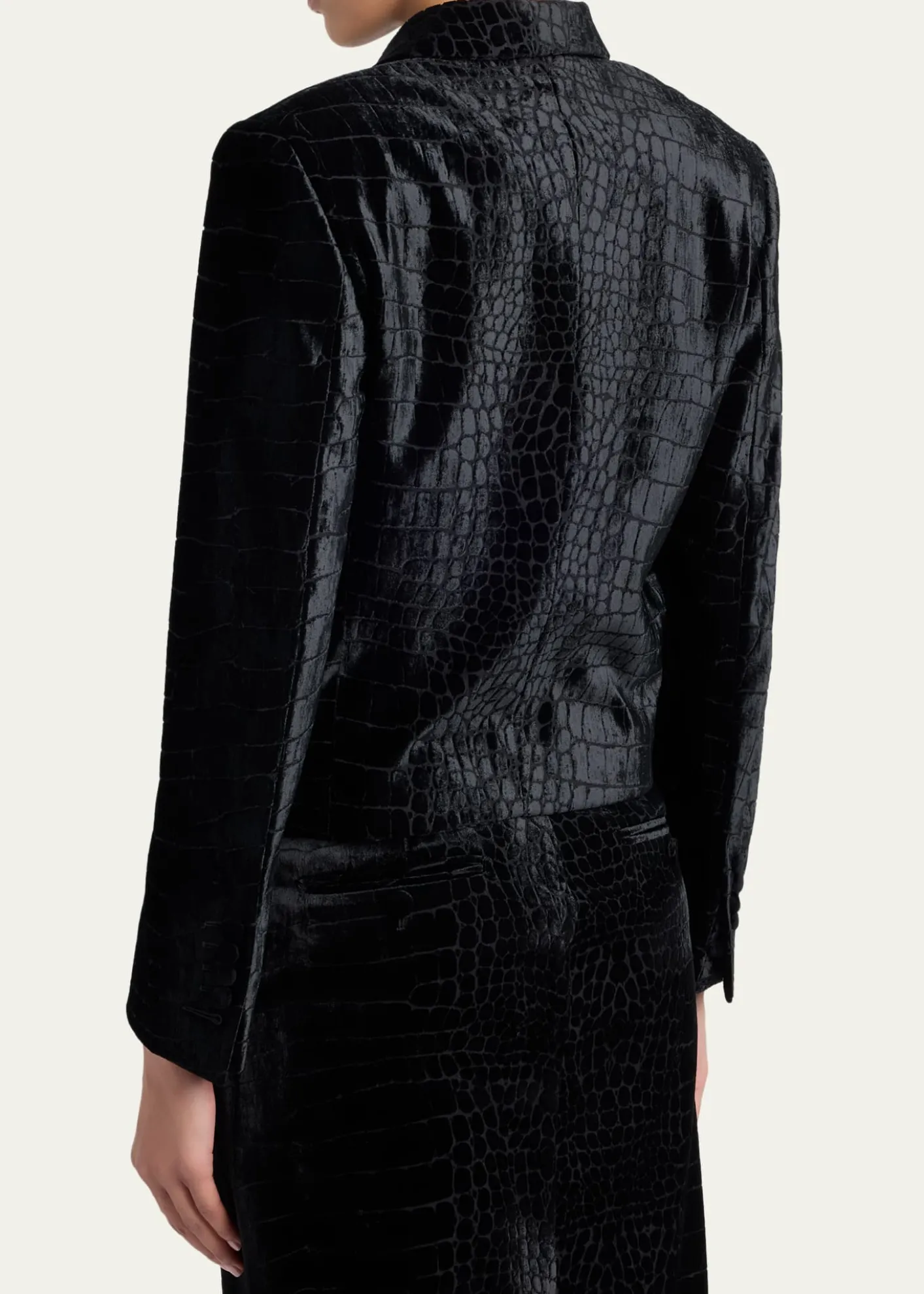 TOM FORDCroc-Embossed Velvet Single-Breasted Jacket
