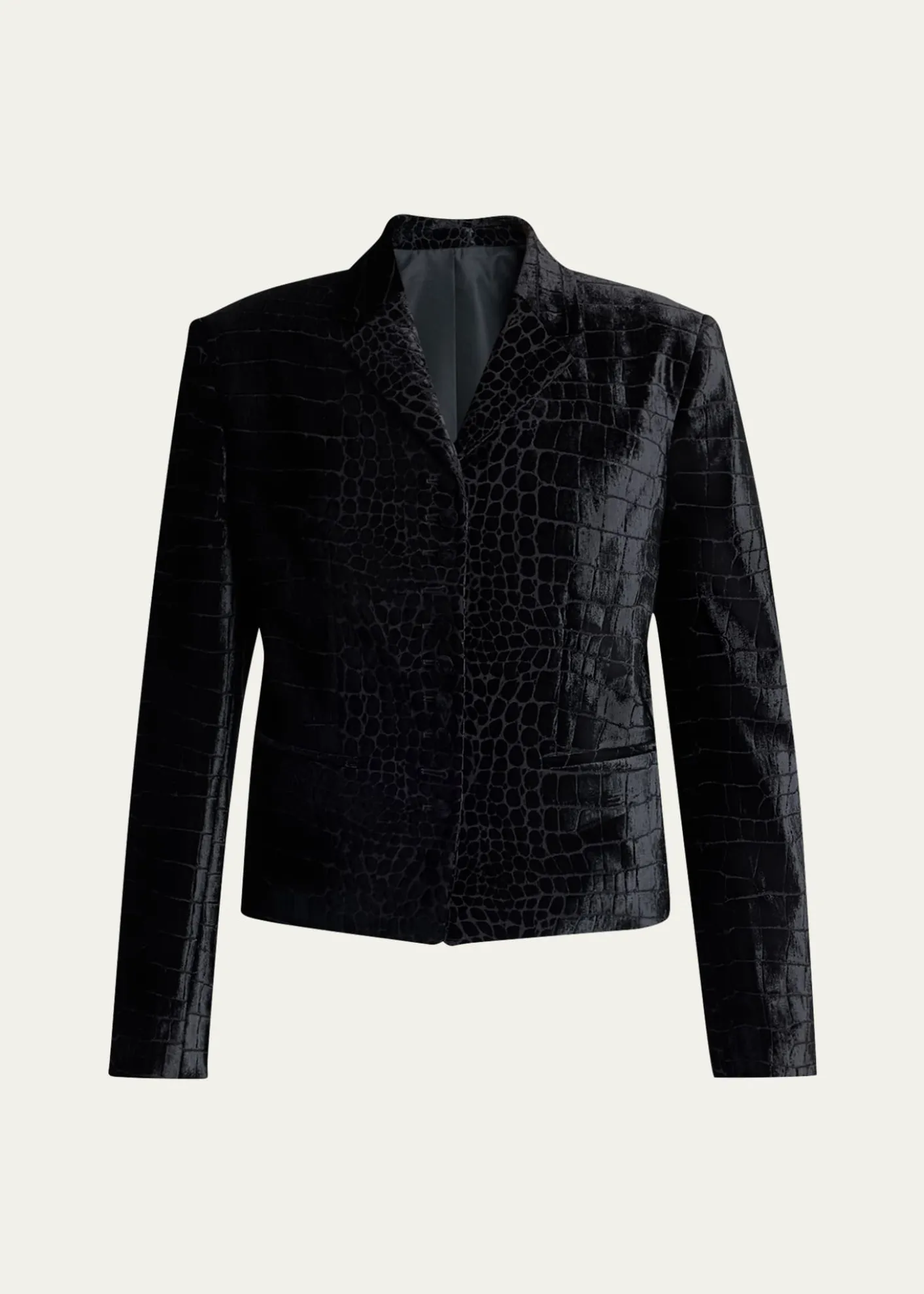 TOM FORDCroc-Embossed Velvet Single-Breasted Jacket