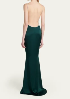TOM FORDCrystal-Trim Backless Satin Mermaid Gown