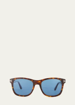 TOM FORDEric Rectangular Havana Sunglasses