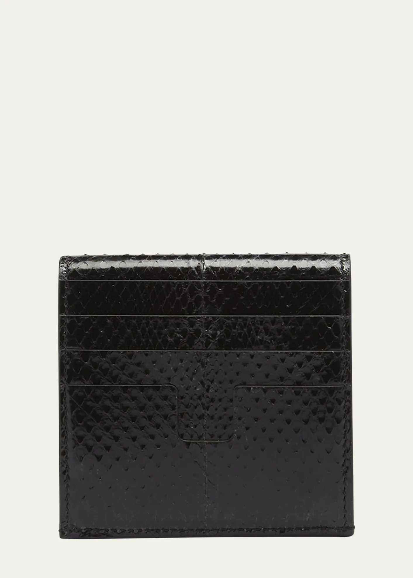 TOM FORDFlap Card Holder in Snake-Embossed Leather