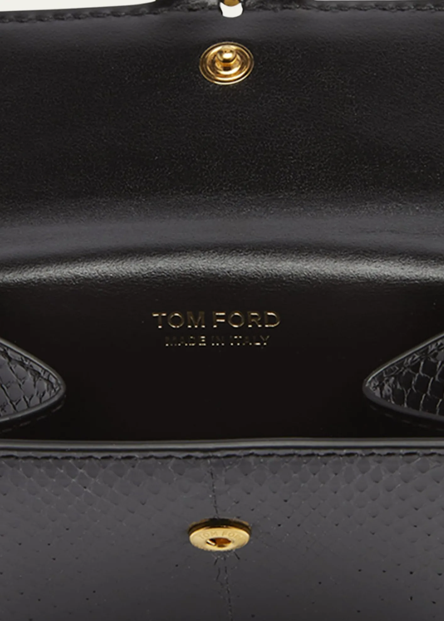TOM FORDFlap Card Holder in Snake-Embossed Leather