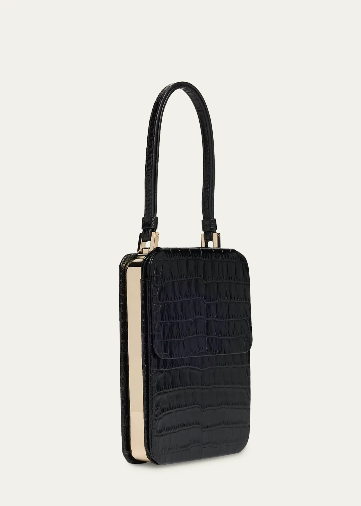 TOM FORDFrame Croc-Embossed Leather Vertical Clutch