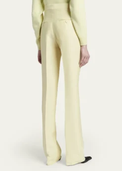 TOM FORDHigh-Rise Wool-Silk Straight-Leg Pants