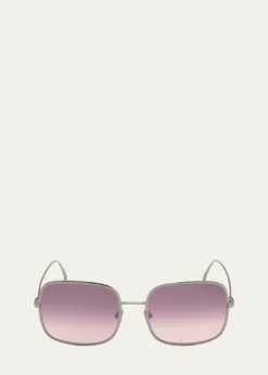 TOM FORDKeira Square Mirrored Metal Sunglasses