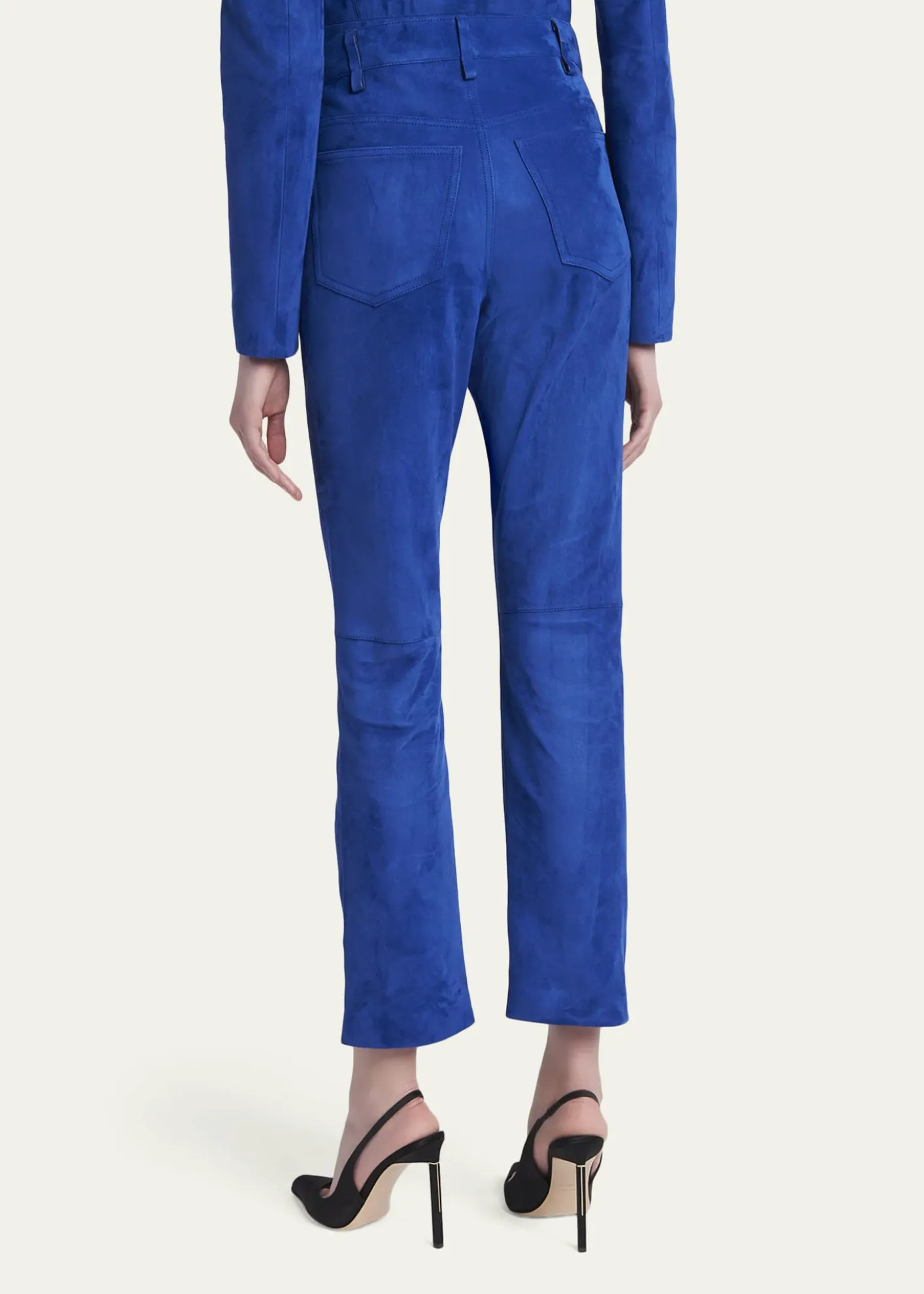 TOM FORDLamb Suede Slim-Leg Ankle Pants