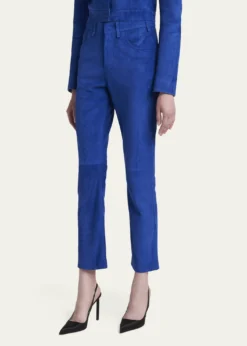 TOM FORDLamb Suede Slim-Leg Ankle Pants