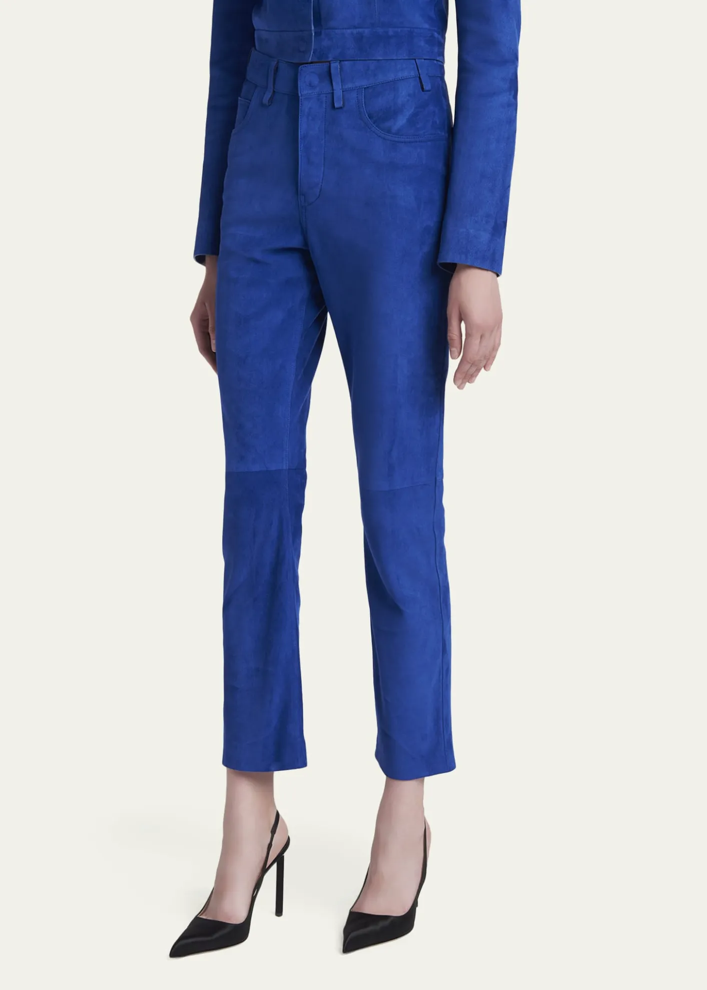 TOM FORDLamb Suede Slim-Leg Ankle Pants