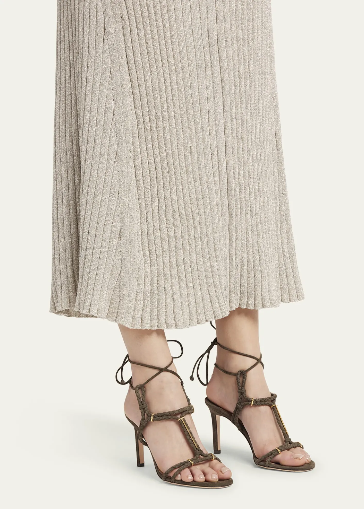 TOM FORDLily Suede Ankle-Tie Sandals