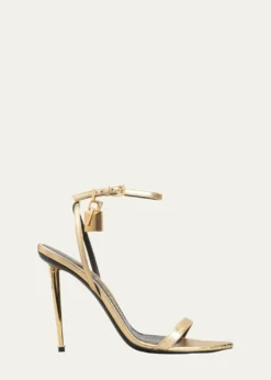 TOM FORDLock Metallic Stiletto Sandals