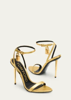 TOM FORDLock Metallic Stiletto Sandals