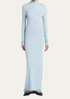 TOM FORDLong-Sleeve Twisted Open-Back Crepe Jersey Gown