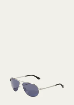 TOM FORDMarko Aviator Sunglasses, Shiny Rhodium