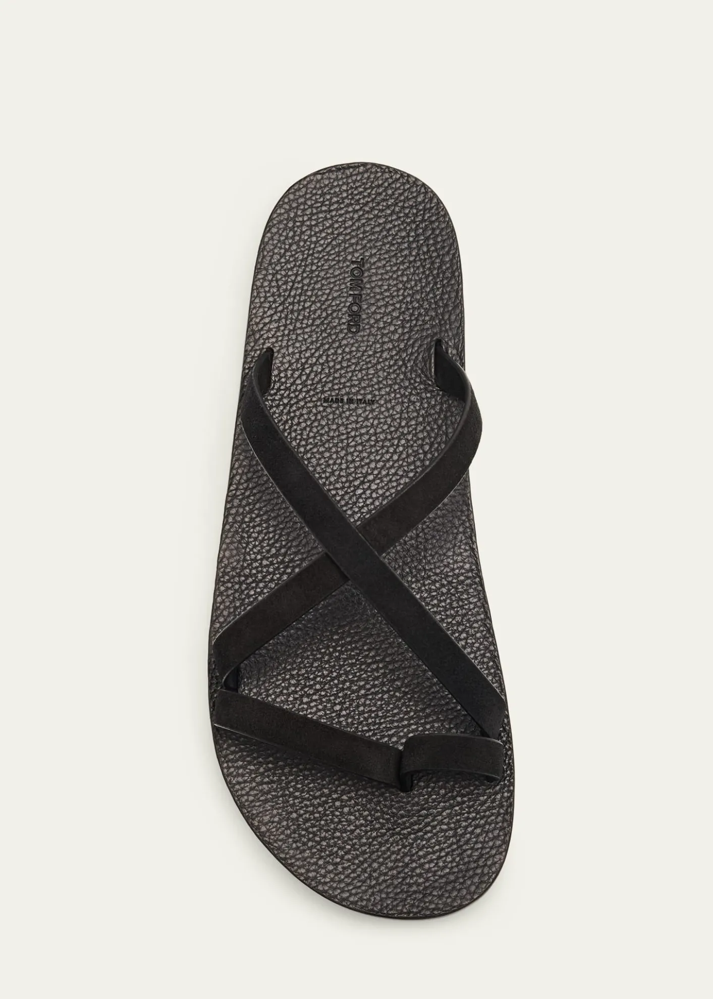 TOM FORDMen's Alfred Suede & Leather Toe-Ring Sandals